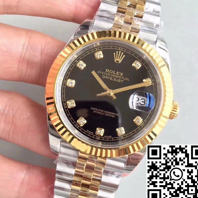 Dial 679 II Rolex Diamond-encrusted Stretchable Black Datejust M126333-0013 Factory EW 0716